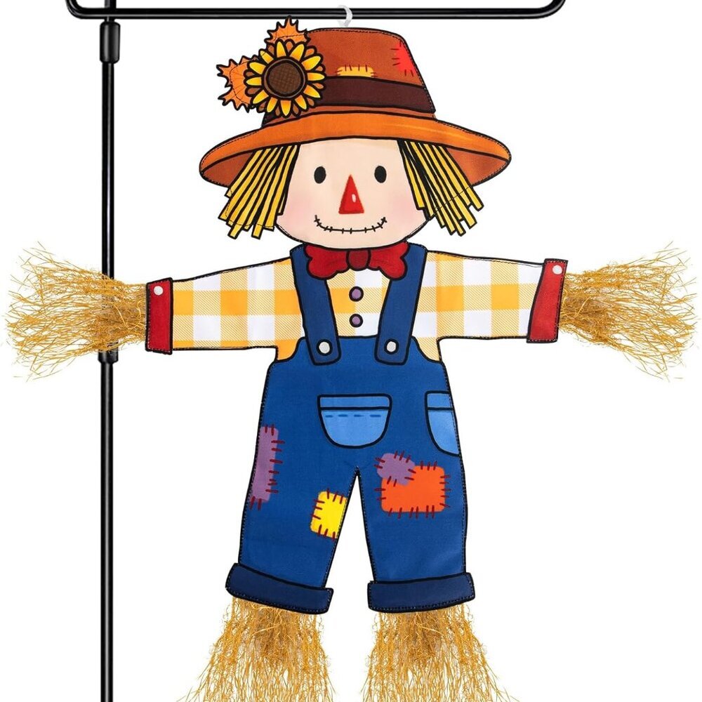 Fall Scarecrow Garden Flag Outdoor Decorations for Outside Double-Sided Printed,